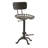 Rustic Gray 22-33" Adjustable Tractor Seat Barstool with Backrest-66930067