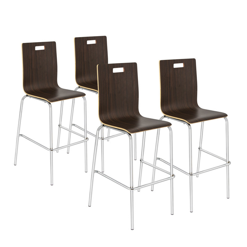 Alexis Stack Bar Stool, Pack of 4, Brown
