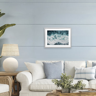 «Coastal Hazy Waters», reproduction sous verre encadrée, design par Lazar Studio