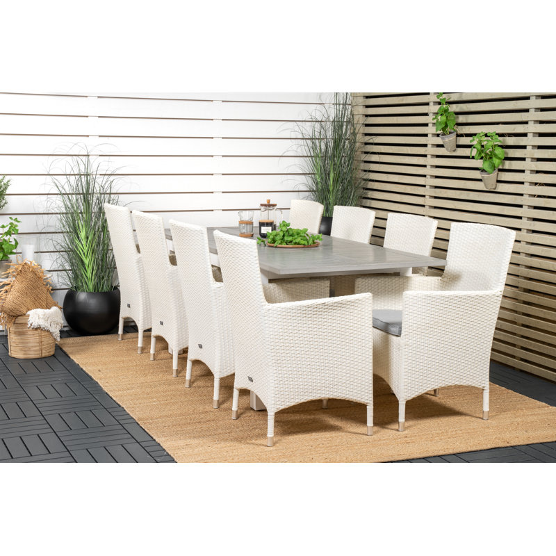 Jayesh 8 - Person Patio Dining Set with Extendable Rectangular Table
