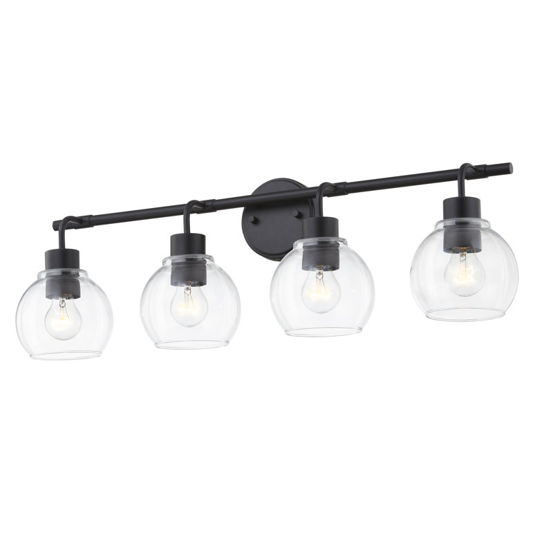 Northglenn Modern Dimmable Bathroom Vanity Light, Black, 4 Lights