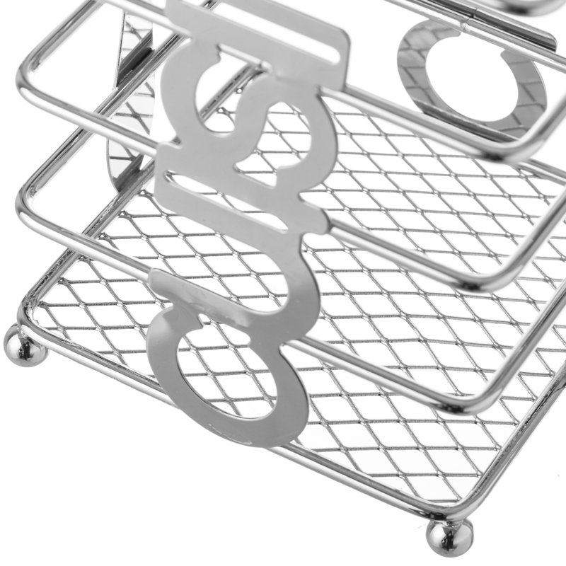 Cuisine Metal Square Utensil Crock, Silver