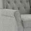 Fauteuil d'appoint à oreilles capitonné avec accoudoirs roulés et coussin épais rembourré gris clair Duward-1124697704