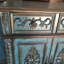 Banc de rangement bleu en bois manufacturé-909880332
