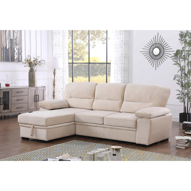 Canapé-lit modulaire en velours réversible, Beige