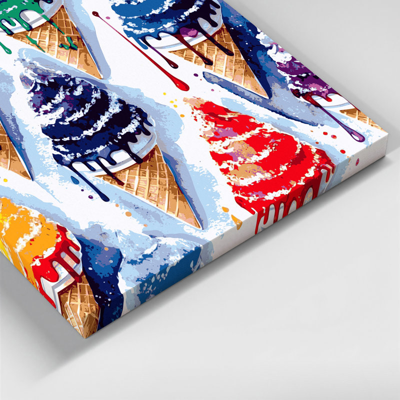 «Desserts Snow cone», art mural sur toile bleue, H 11 po x l 14 po