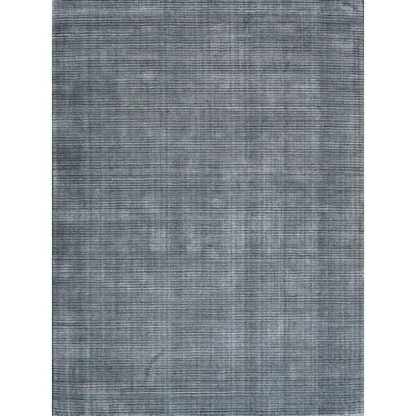 Exquisite Rugs Serenity Handmade Handloomed Nylon/ Bamboo Silk Black ...