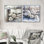 Pivoines par la clôture de la ferme enneigée I - décorations murales pivoines - art mural traditionnel 2 pièces