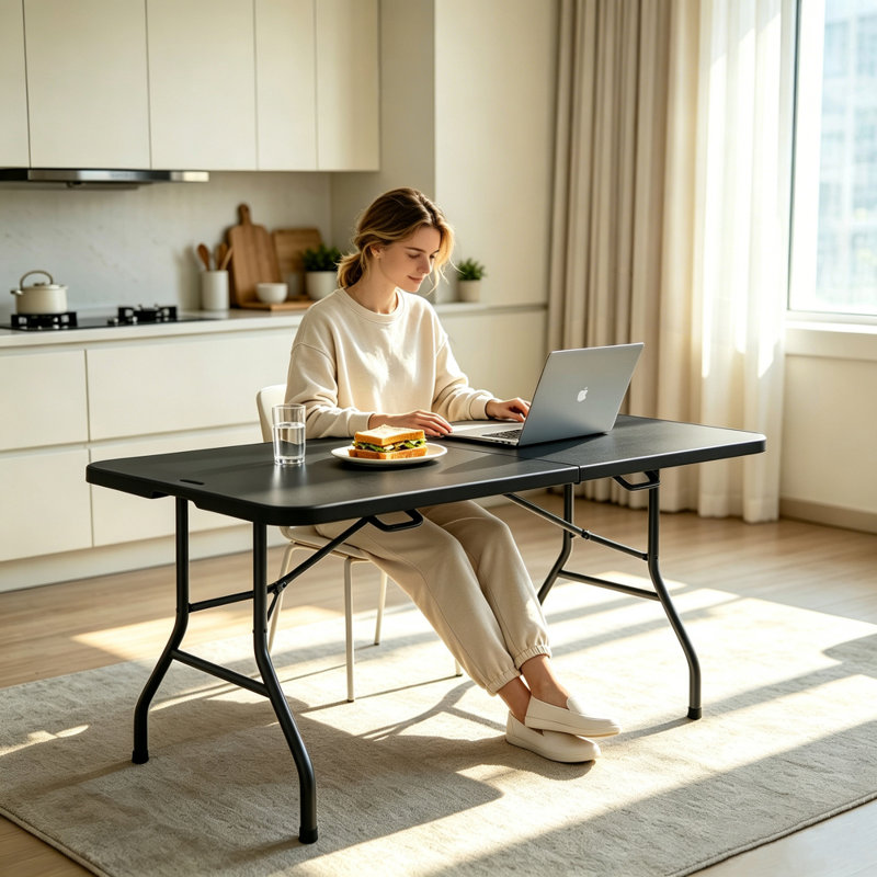 184.9cm Banquet Table, Black