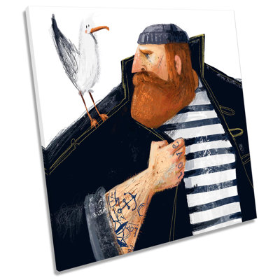Sailor Seagull Tattoo - Wrapped Canvas Painting