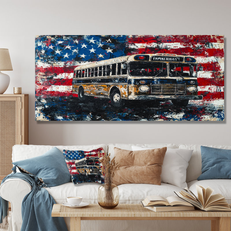 «Labibah - USA Patriotist», art mural encadré, H 28 po x l 60 po, Toile tendue, Ne s’applique pas