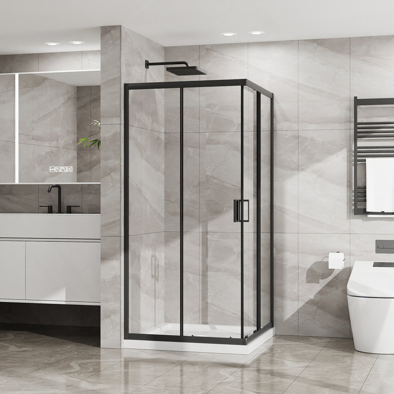 Porte de douche en aluminium avec ouverture coulissante