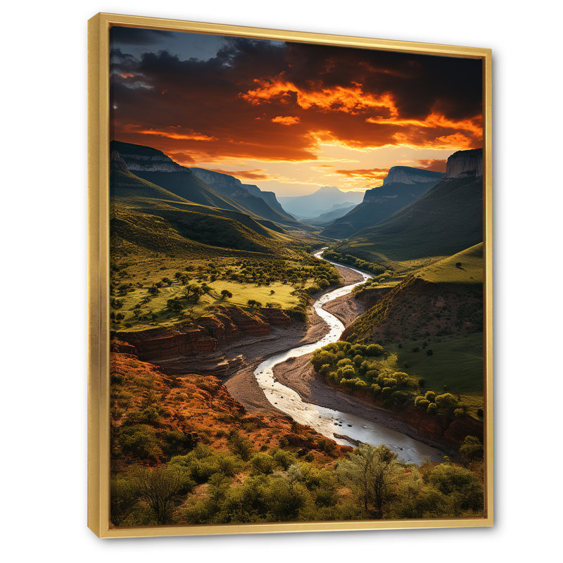 «Beilul Texas Sunset Ultra-Large Angle Landscape Ii», art mural Texas, H 32 po x l 24 po x P 1 po, Cadre flottant doré