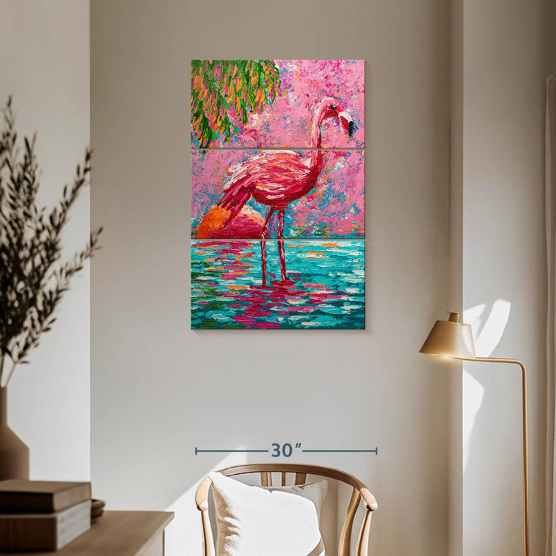 Brampt Abstract Flamingo, 45" H x 28" W