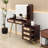 Vintage Dressing Table with Lighted Mirror, Rattan Design Drawers & Storage Shelf-1706033390
