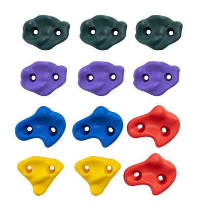 Ensemble d'escalade d'arbre Ninja, 12 prises d'escalade d'arbre et 6 sangles à cliquet, de grandes roches d'escalade pour les enfants et les adultes Grimpeur, différentes couleurs et formes, pour l'entraînement en plein air Ninja Warrior Obstacle