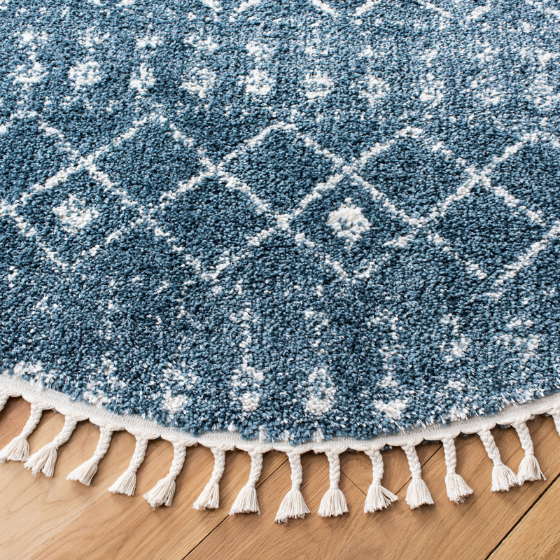 Destiney Fringe Shag Performance Southwestern Rug, Round 6'7"