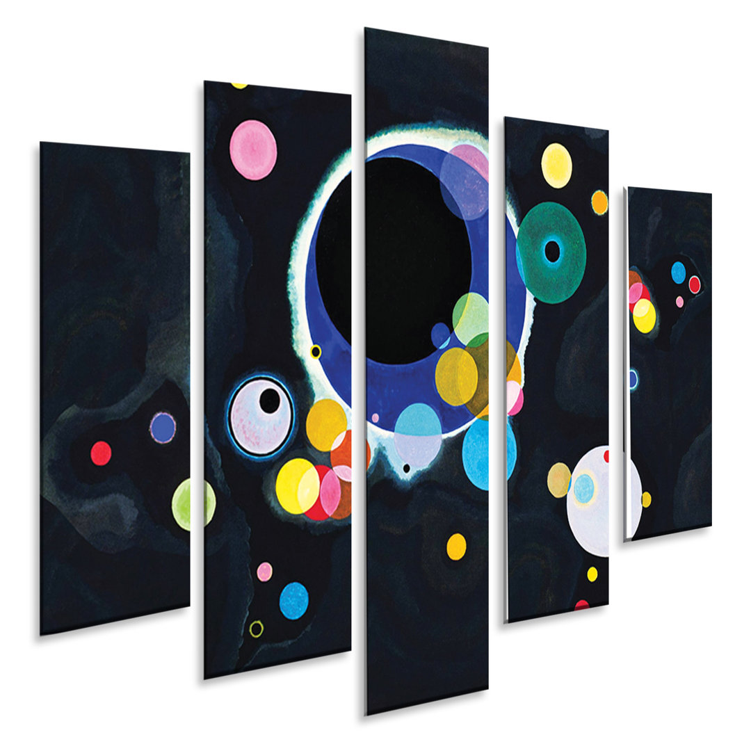 5-tlg. Kunststoffbilder-Set Some Circles von Wassily Kandinsky