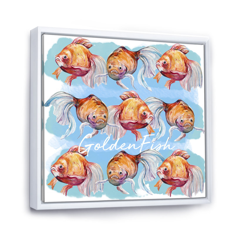 " Fish III ", 16" H x 16" W x 1" D, White Floater Framed