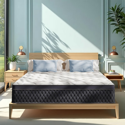 Matelas hybride dans une boîte, matelas à ressorts ensachés individuels, fermeté moyenne, matelas en mousse à mémoire de forme