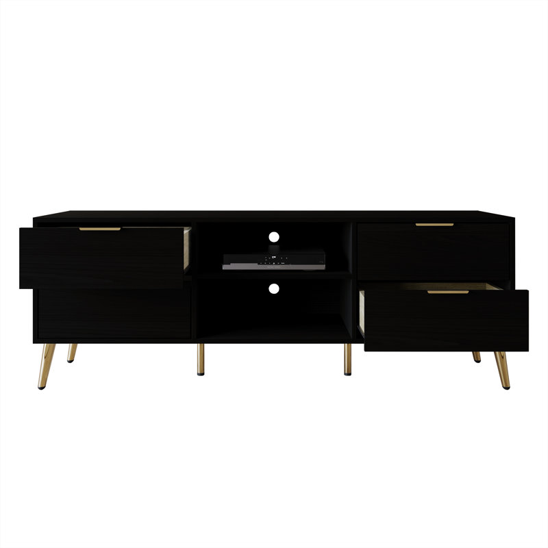 Crédence de rangement l 59,84 po Rafiat, Noir