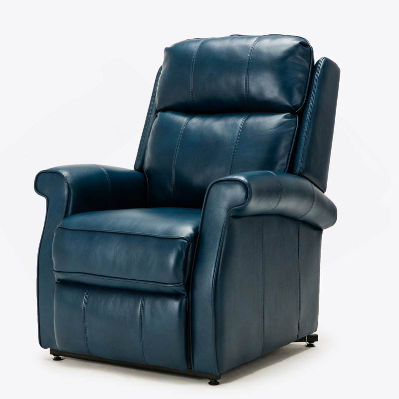 Landis Navy Blue Traditional Lift Chair, Navy Blue Faux Leather