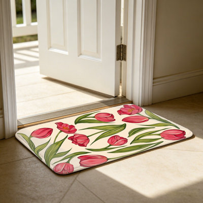 Paillasson beige 24 po x 36 po pour porte d'entrée