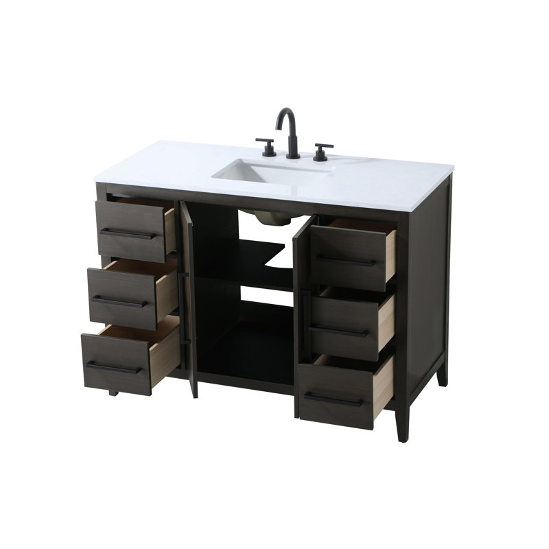 48 Inch Single Bathroom Vanity, Mocha Brown