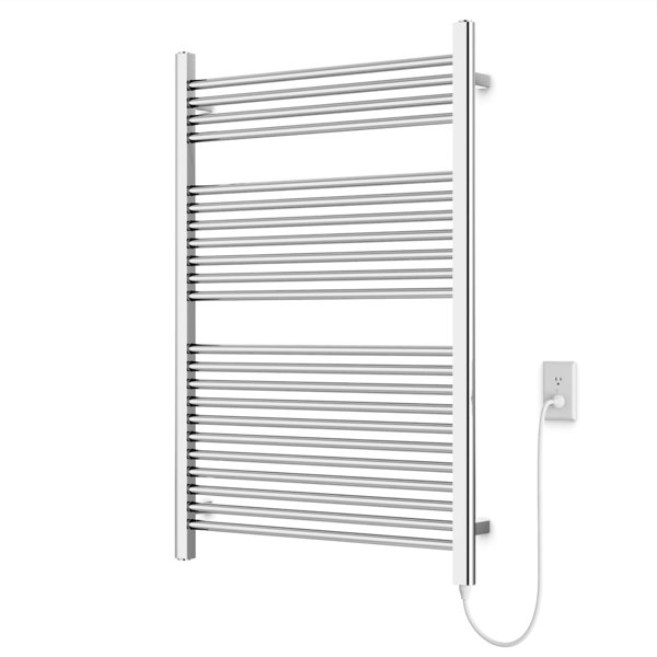 Denby Wall Mount Electric Towel Warmer, 44" H x 30" W x 5.19" D, Chrome