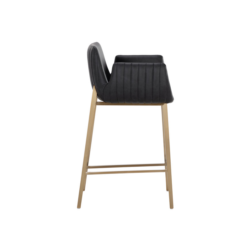 LUCANO COUNTER STOOL - BRAVO BLACK, Counter Stool (26" Seat Height), Black