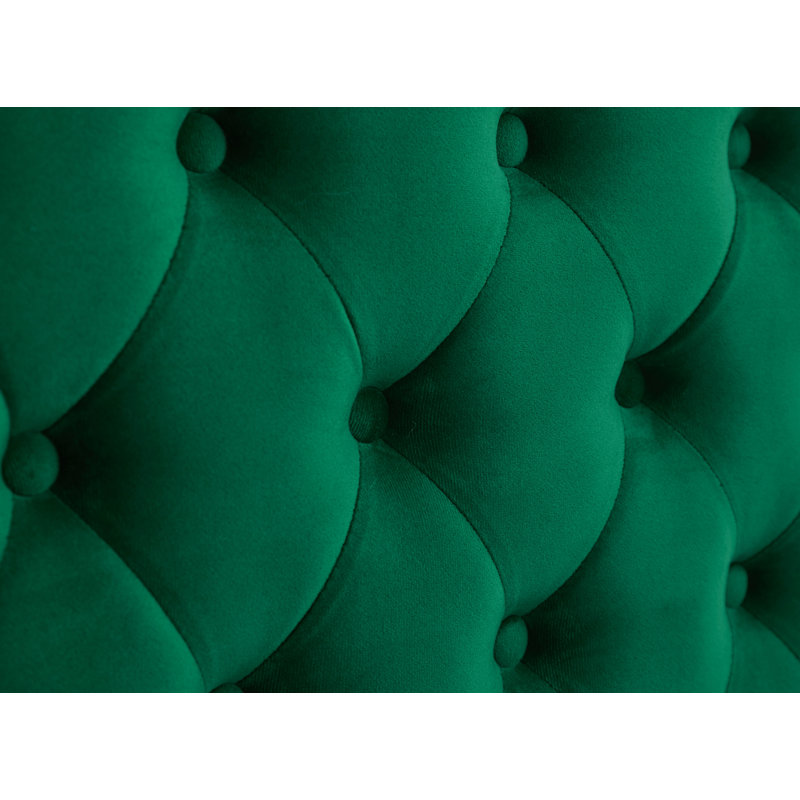 Vanida Charterhouse 86.4" Velvet Tuxedo Arm Sofa, Green Velvet