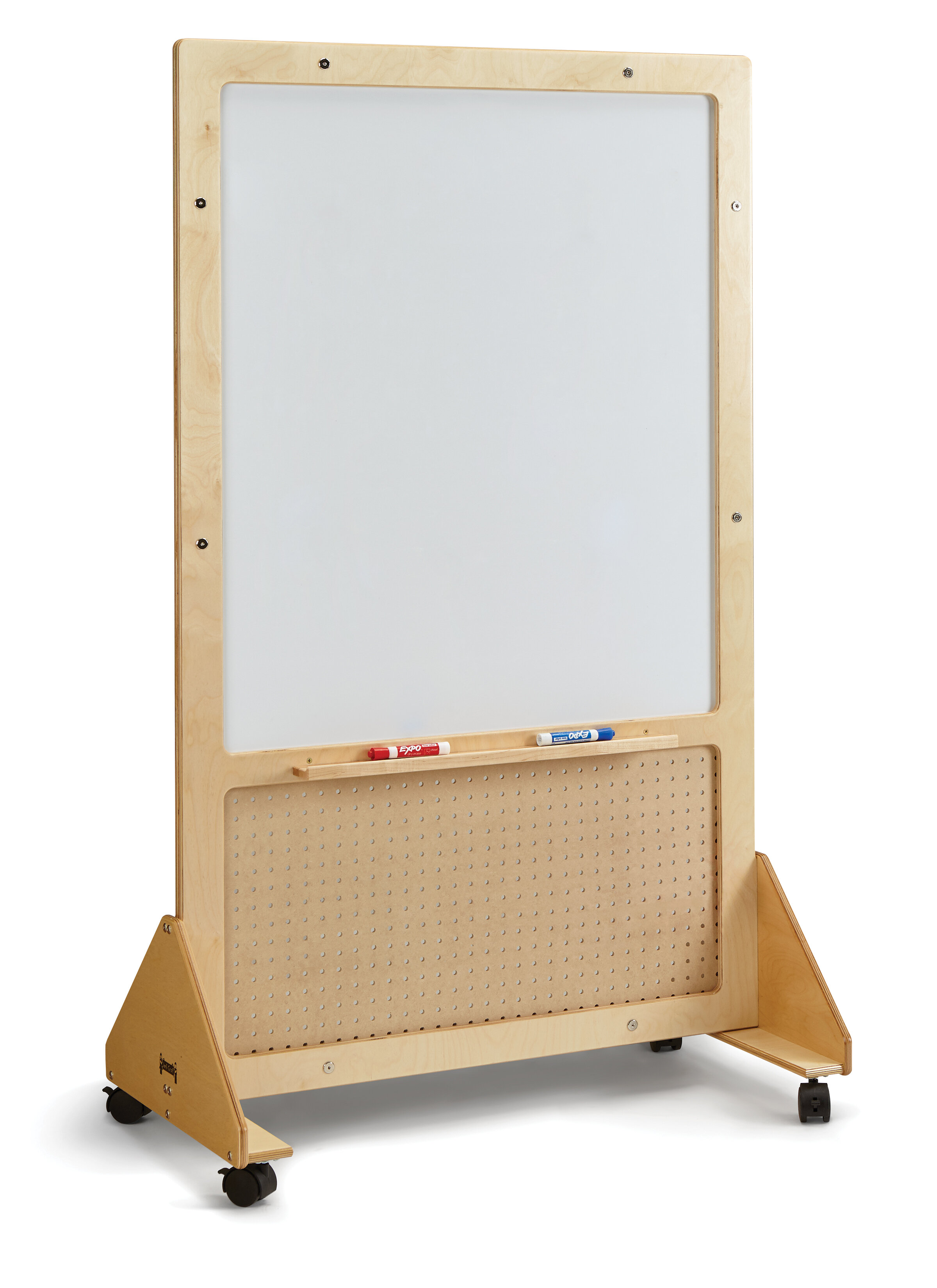 All Wood Frame Free Standing Reversible Boards by Ghent Options, Dry Erase  and Chalkboards