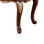 Table basse Saili, sculptures dorées, cabriole 48 po, bois brun tabac
