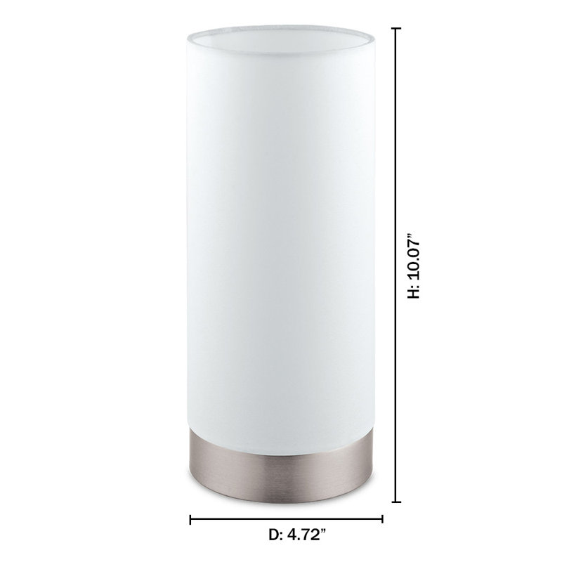Lampe de table 10,13 po en nickel satiné Orleans, Blanc