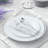  600 Piece Disposable Plastic Dinnerware Party Set for 100 Guests in White with Silver Trim-273369975