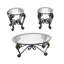 Ensemble de 3 tables basses en verre trempé, table basse décorative elliptique avec tables d'appoint rondes, table basse de chambre à coucher avec fabrication robuste pour le salon