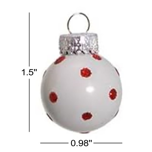 Kurt Adler 80MM Glass Red, White and Green Striped Ball Ornament, 6