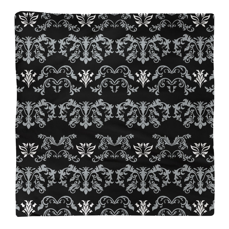 Serviette Oakland, Argent / noir / blanc, polyester, l 10 po x L 10 po