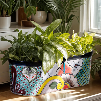 Desert Bloom Talavera Oval Planter