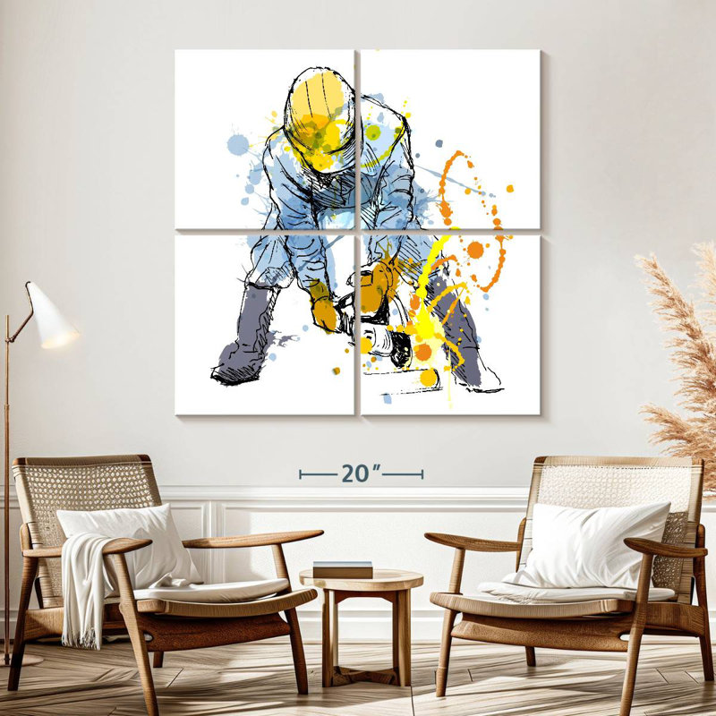 Leisha Construction Worker In Action, 57" H x 57" W