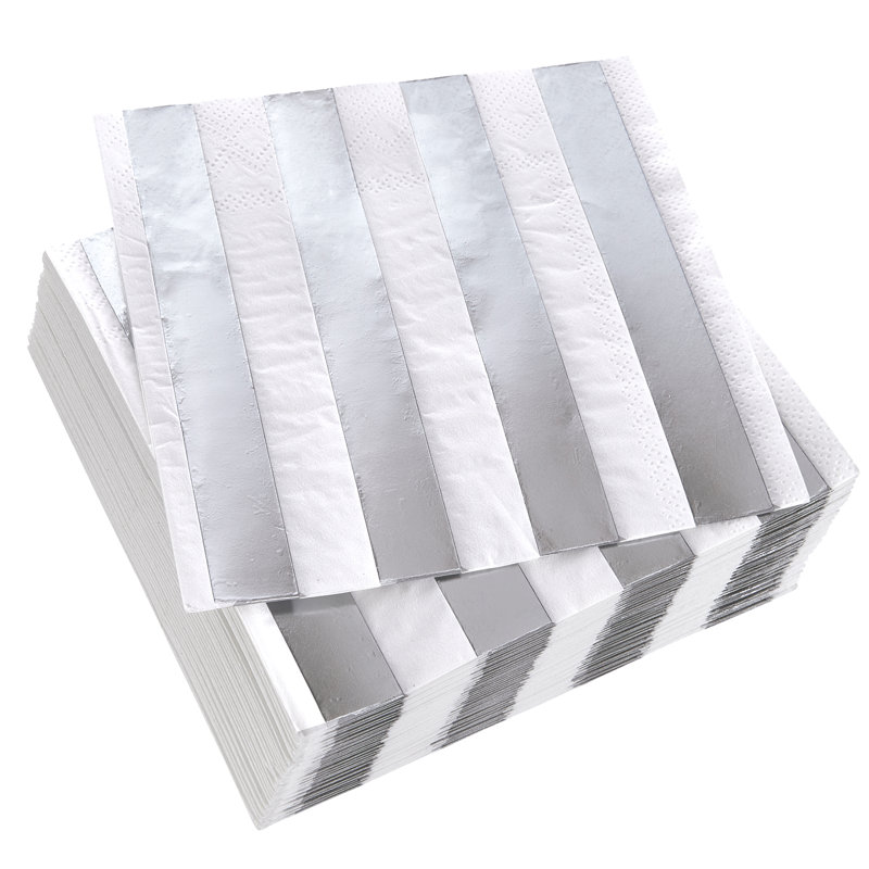 Serviettes de papier lourd poids jetable, Argent