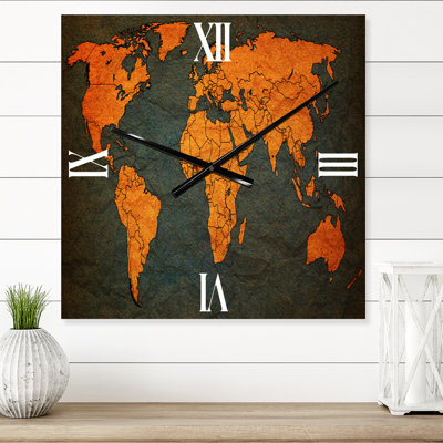 Ancient Map of The World Africa - Vintage Wall Clock