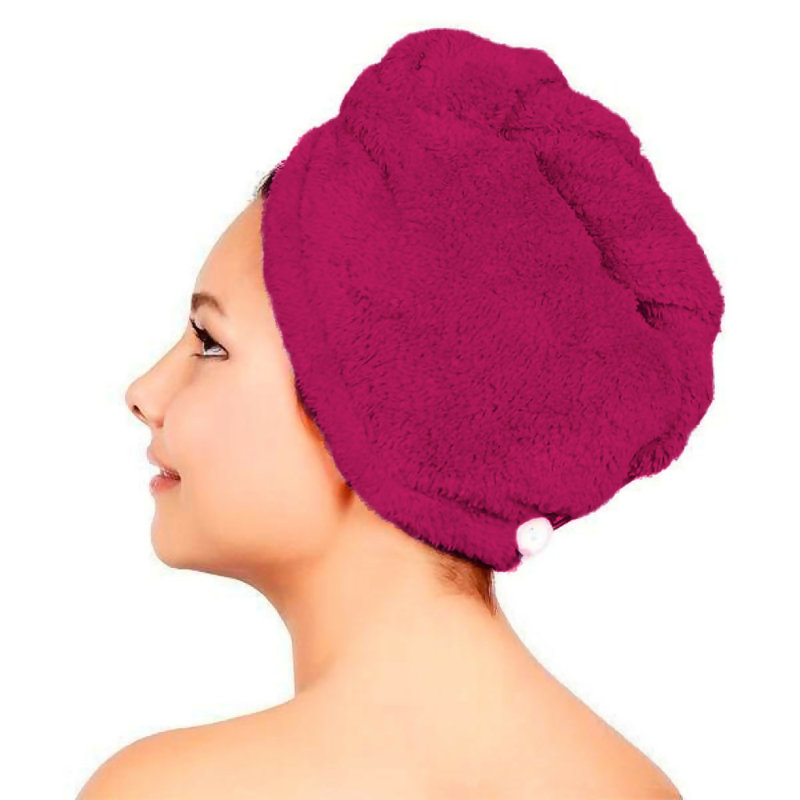 Ensemble de 4 serviettes pour femmes avec bouton torsadé, super absorbant, séchage rapide