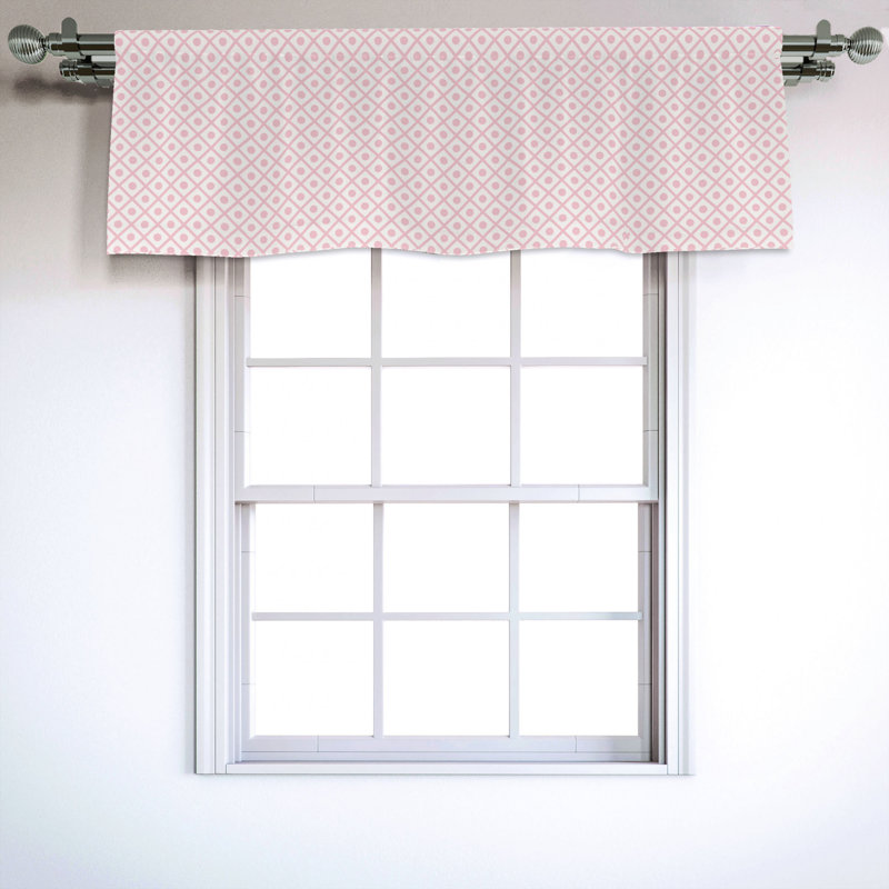 Sateen Geometric Ruffled Window Valance