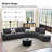 Grandon 150" Modern Modular Curved Sectional Sofa with One Ottoman-707463389