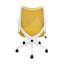 Chaise de bureau Mowbray à dossier bas en filet jaune moutarde avec structure blanche-1705561574