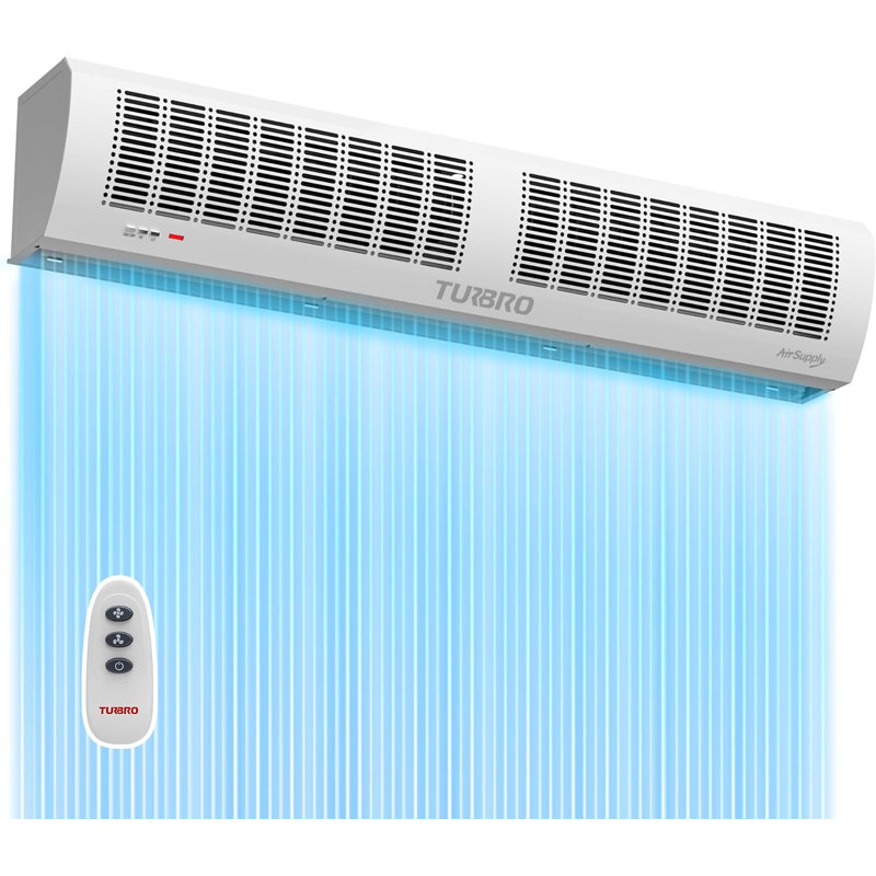 TURBRO 48-Inch Air Curtain Fan, Wall-Mounted Commercial Air Door with Magnetic Switch, Heavy-Duty Indoor Over Door Fan for Energy Efficiency, Dust, and Insect Control