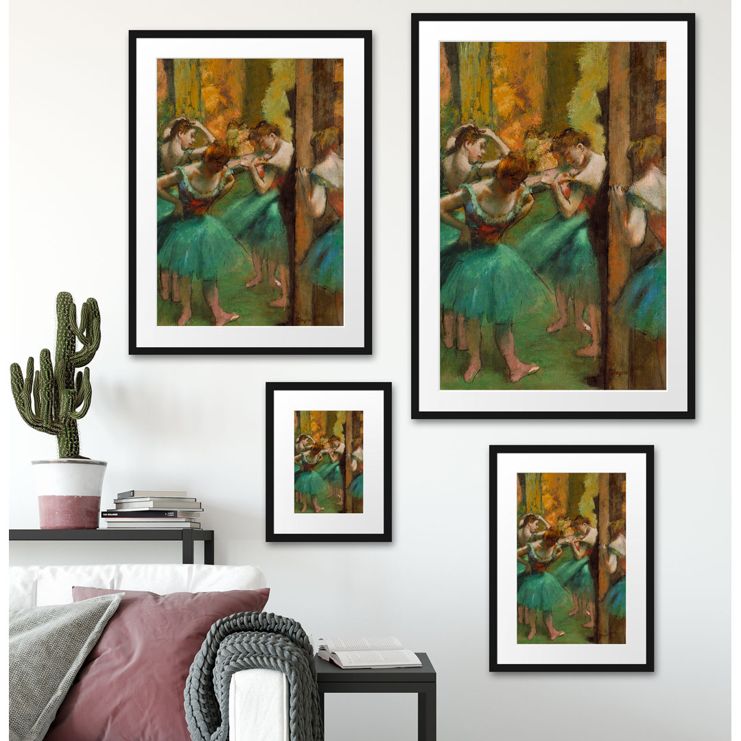 Gerahmter Kunstdruck Dancers Pink and Green von Edgar Degas