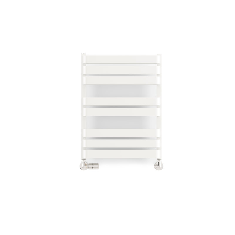 Warp T Bold Heated Towel Rail, White, 65.5cm H  x 50cm W x 11.2cm D