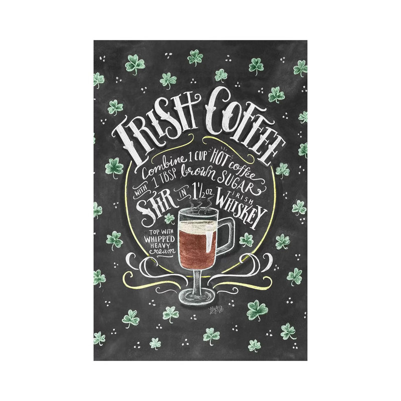 «Irish Coffee Recipe» par Lily & Val - Giclée sur toile tendue avec châssis, H 18 po x l 12 po x P 1,5 po